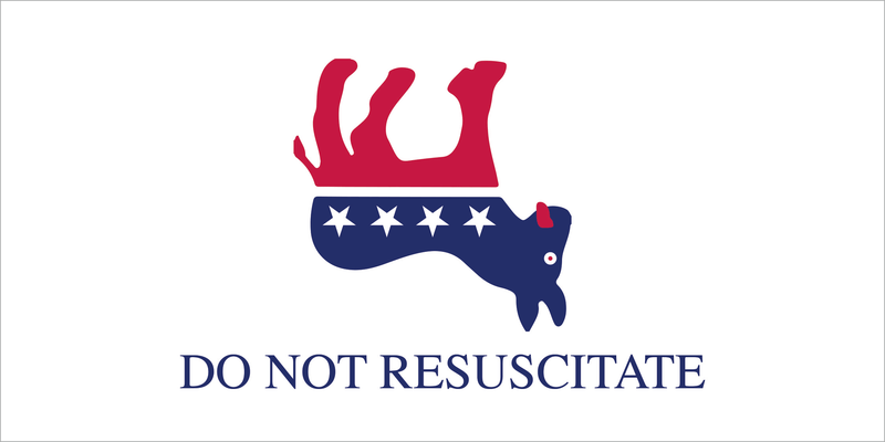 DO NOT RESUSCITATE DEMOCRAT OFFICIAL DNC WHITE BUMPER STICKERS PACK OF 50 WHOLESALE