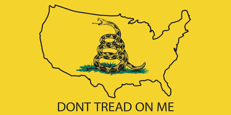 ALL AMERICAN MAP DON'T TREAD ON ME GADSDEN YELLOW BUMPER STICKERS PACK OF 50 WHOLESALE