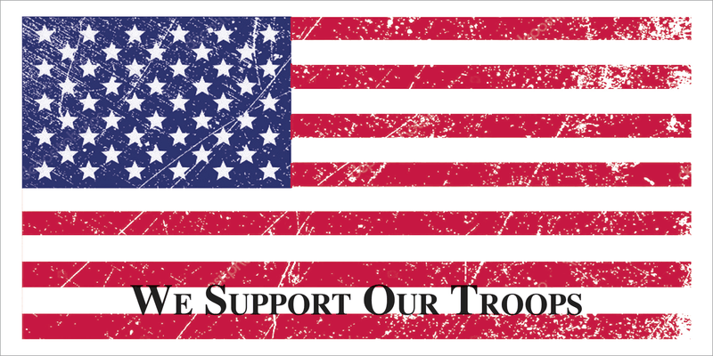 WE SUPPORT OUR TROOPS VINTAGE USA FLAG AMERICAN PATRIOT PRO USA BUMPER STICKERS PACK OF 50 WHOLESALE