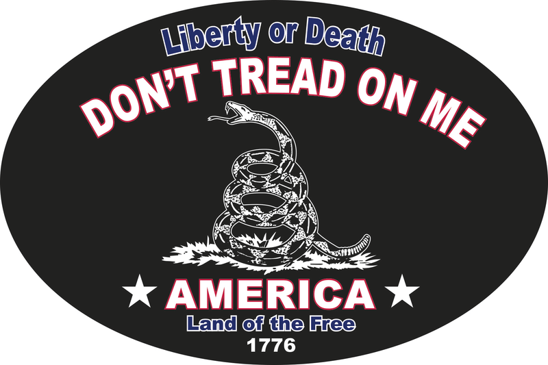 LIBERTY OR DEATH AMERICA OVAL LAND OF THE FREE 1776 PATRIOT BLACK TACTICAL DON'T TREAD ON ME BUMPER STICKERS PACK OF 50 WHOLESALE