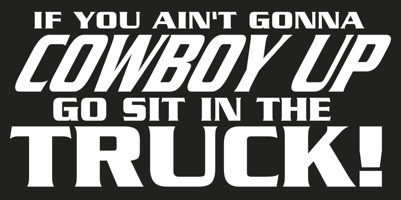 GO SIT IN THE TRUCK BUMPER STICKER PACK OF 50 WHOLESALE COWBOY UP