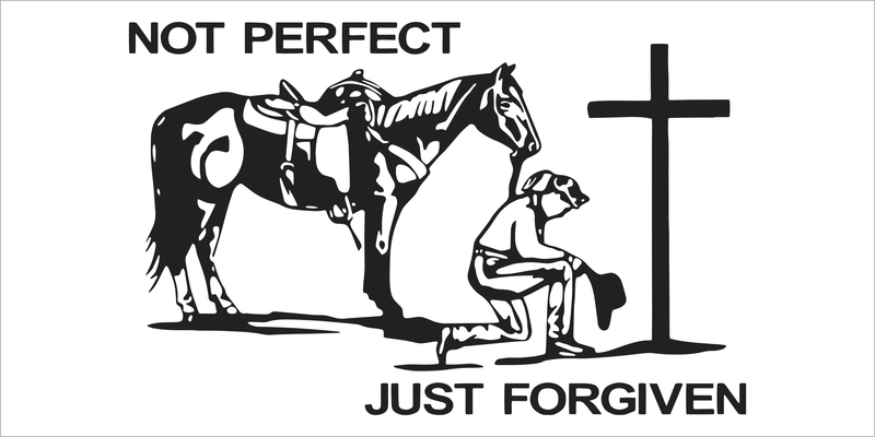 CHRISTIAN NOT PERFECT JUST FORGIVEN COWGIRL OFFICIAL BUMPER STICKERS PACK OF 50 WHOLESALE