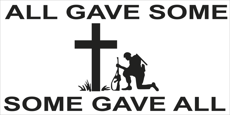 ALL GAVE SOME CHRISTIAN SOME GAVE ALL MILITARY WHITE OFFICIAL BUMPER STICKERS PACK OF 50 WHOLESALE