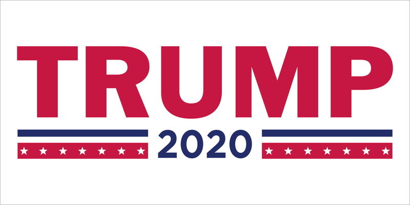 TRUMP 2020 WHITE OFFICIAL BUMPER STICKERS PACK OF 50 WHOLESALE