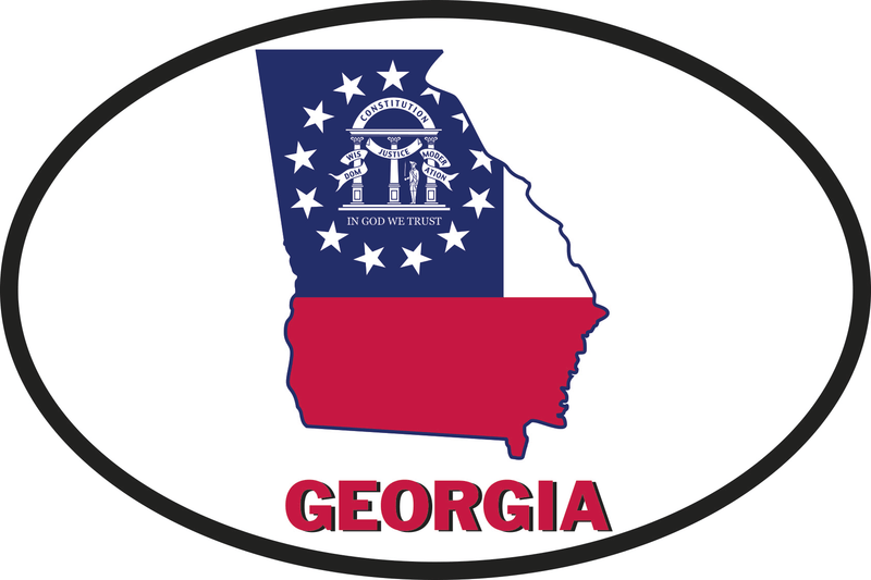 GEORGIA STATE OFFICIAL FLAG OVAL OFFICIAL GA BUMPER STICKERS PACK OF 50 WHOLESALE