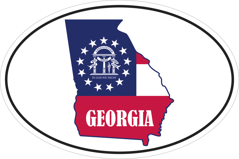 GEORGIA STATE OFFICIAL FLAG OVAL