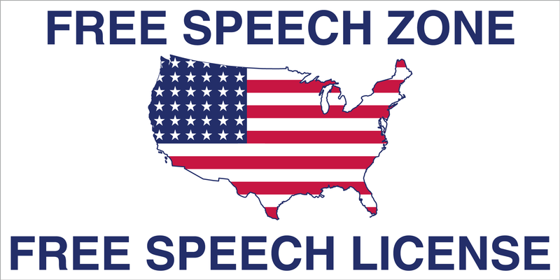 Free Speech Zone 1st amendment License USA flag American Bumper Sticker