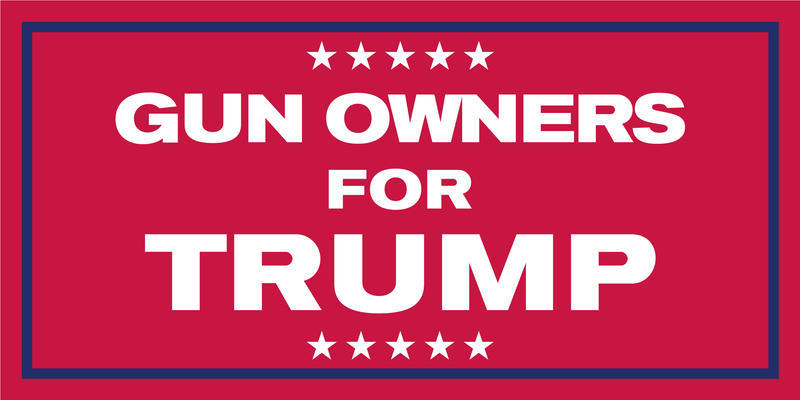 GUN OWNERS FOR TRUMP RED OFFICIAL BUMPER STICKER PACK OF 50 WHOLESALE FULL COLOR