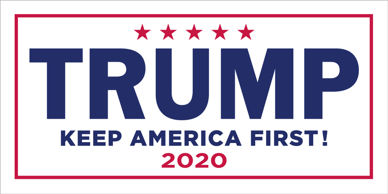 WHITE TRUMP KEEP AMERICA FIRST! 2020 OFFICIAL BUMPER STICKER PACK OF 50 WHOLESALE FULL COLOR