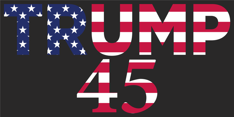 TRUMP 45 BLACK AMERICAN FLAG OFFICIAL BUMPER STICKER PACK OF 50 WHOLESALE FULL COLOR