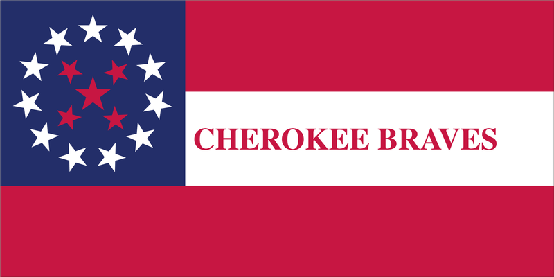 CHEROKEE BRAVES FLAG OFFICIAL BUMPER STICKER PACK OF 50 WHOLESALE FULL COLOR