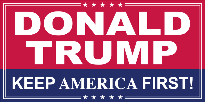 DONALD TRUMP KEEP AMERICA FIRST! OFFICIAL BUMPER STICKER PACK OF 50 WHOLESALE FULL COLOR