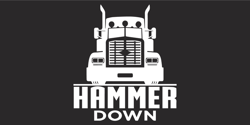 Hammer Down Trucker Blackout - Bumper Sticker