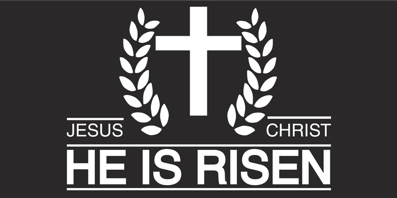 Jesus Christ He Is Risen Blackout Christian Cross - Bumper Sticker