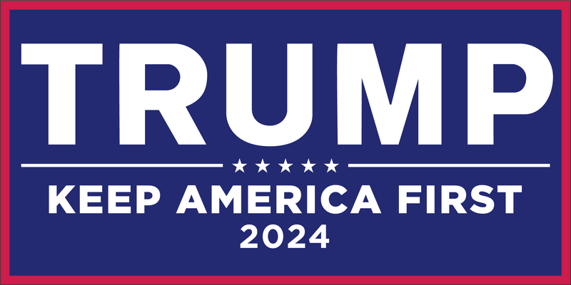 KEEP AMERICA FIRST 2024 TRUMP Bumper Sticker United States American Made Color Red Blue