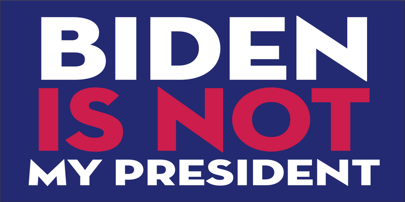 BIDEN IS NOT MY PRESIDENT 2024 TRUMP Bumper Sticker United States American Made Color Red Blue