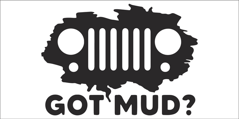Got Mud Old Army Jeep Black Bumper Sticker United States American Made