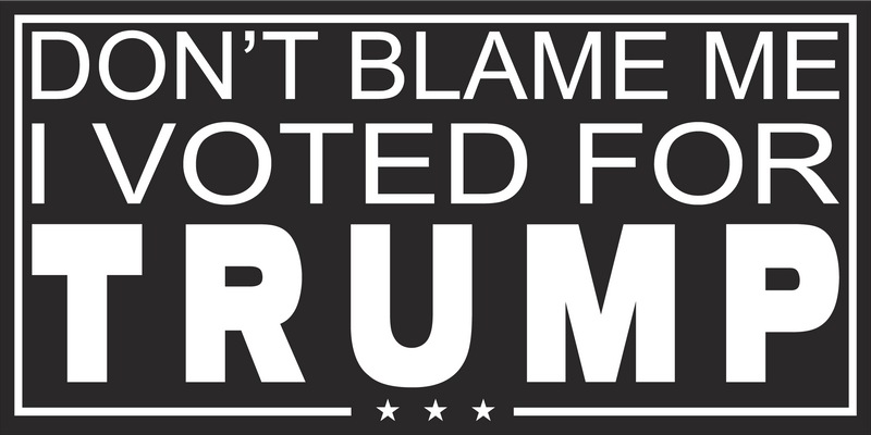 DON'T BLAME ME I VOTED FOR TRUMP Black Bumper Sticker United States American Made