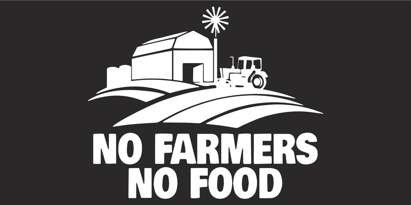 NO FARMERS NO FOOD Black Bumper Sticker United States American Made