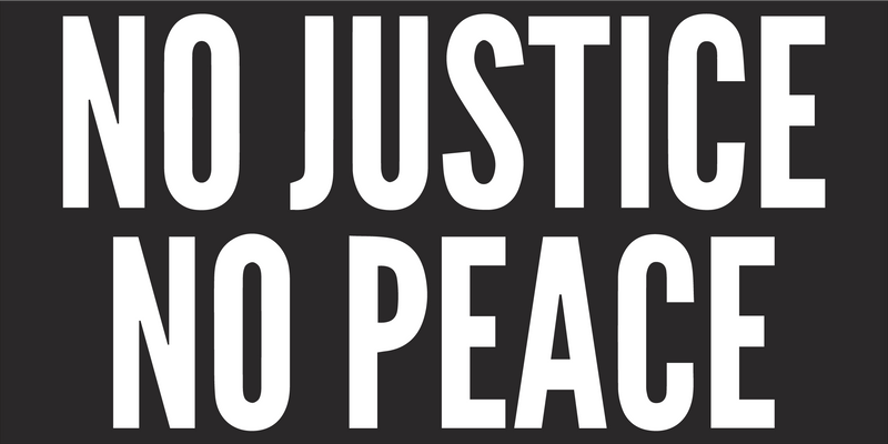 No Justice No Peace Black Bumper Sticker United States American Made