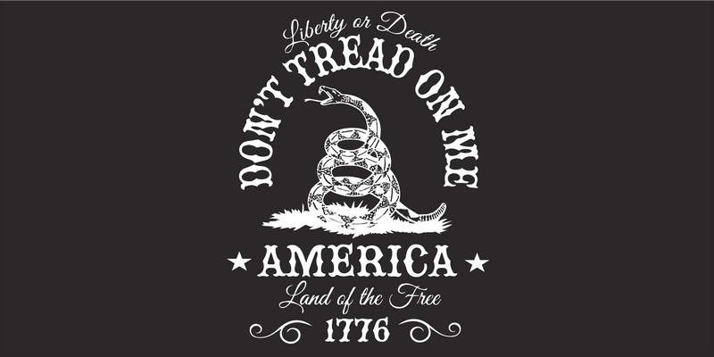 LIBERTY OR DEATH DON'T TREAD ON ME AMERICAN LAND OF THE FREE 1776 Black Bumper Sticker United States American Made