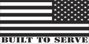 BUILT TO SERVE USA FLAG Black Bumper Sticker United States American Made