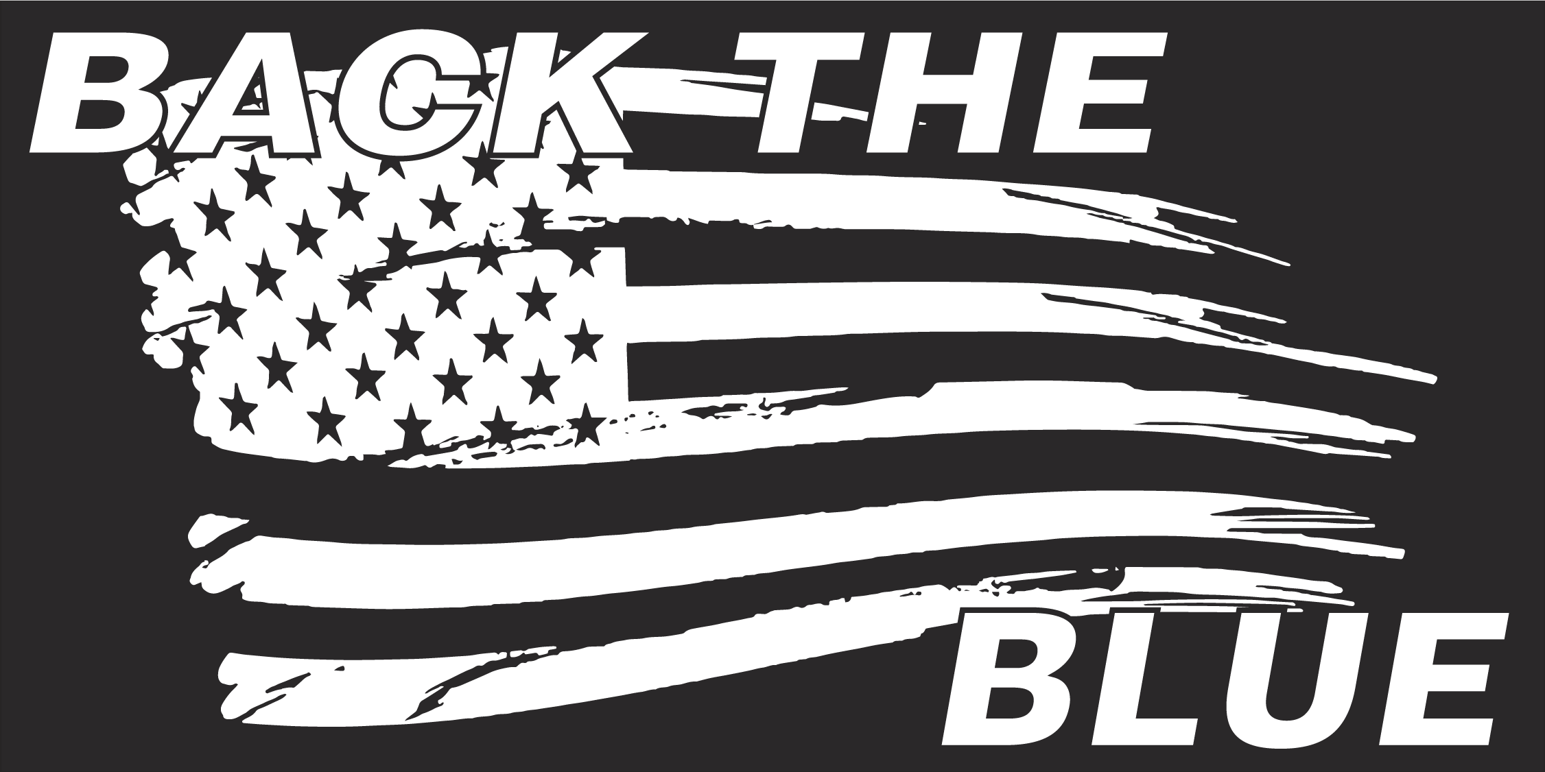 Back The Blue USA Black Bumper Sticker