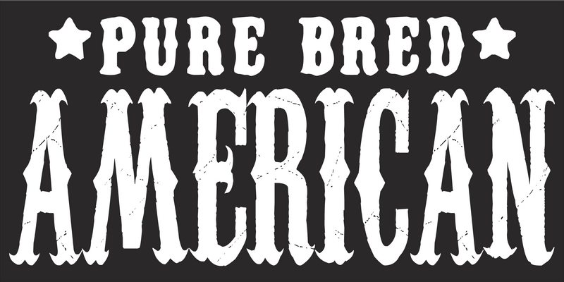 PURE BRED AMERICAN Black Bumper Sticker United States American Made