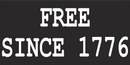 FREE SINCE 1776 Black Bumper Sticker United States American Made
