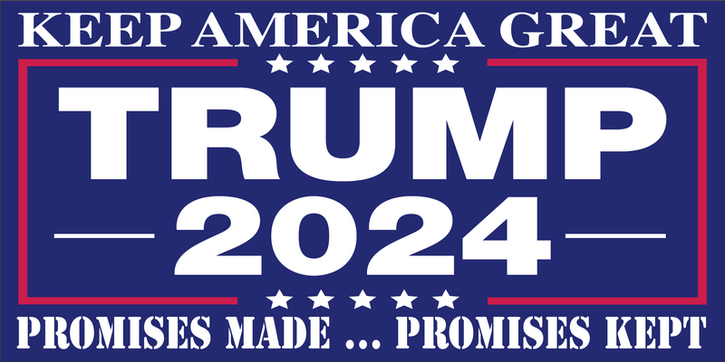 KEEP AMERICA GREAT PROMISES MADE PROMISES KEPT TRUMP 2024 RED Bumper Sticker United States American Made Color Red Blue Biden Trump