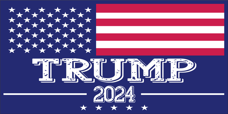 2024 USA flag TRUMP Bumper Sticker United States American Made Color Red Blue