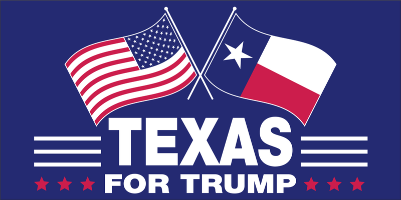 TEXAS FOR TRUMP blue Bumper Sticker United States American Made Color Red Blue Biden Trump