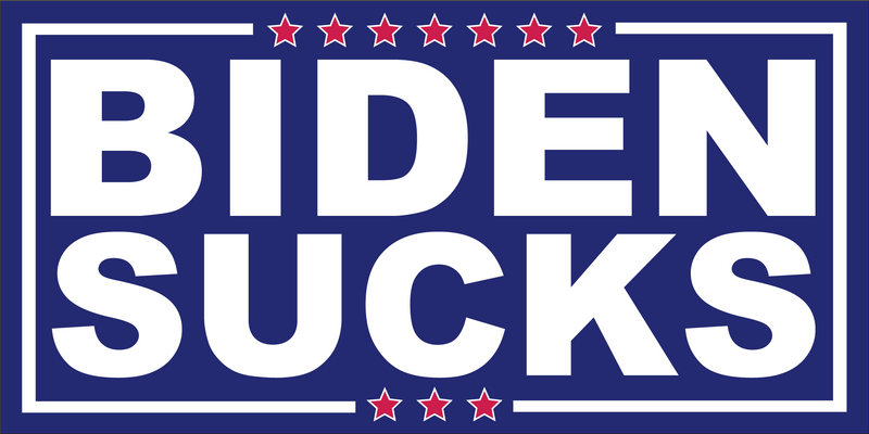 BIDEN SUCKS BOLD Bumper Sticker United States American Made Color Red Blue Biden Trump