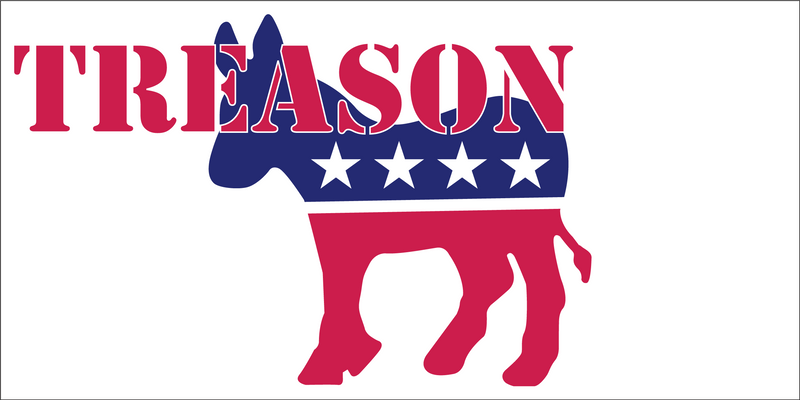 TREASON DEMOCRAT PARTY Bumper Sticker United States American Made Color Red Blue Biden