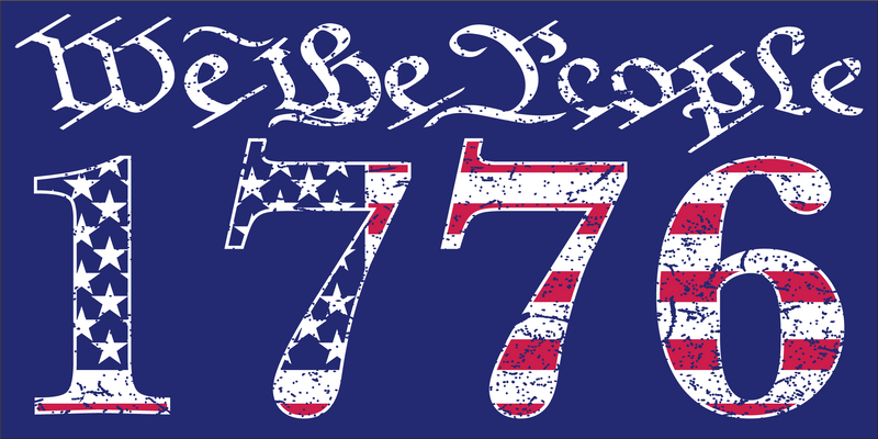 WE THE PEOPLE 1776 AMERICANA flag Bumper Sticker United States American Made Color Red Blue Biden Trump