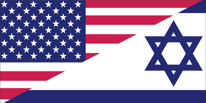 USA Israel flag Bumper Sticker United States American Made in U.S.A.