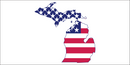 MICHIGAN USA FLAG MAP Bumper Sticker United States American Made