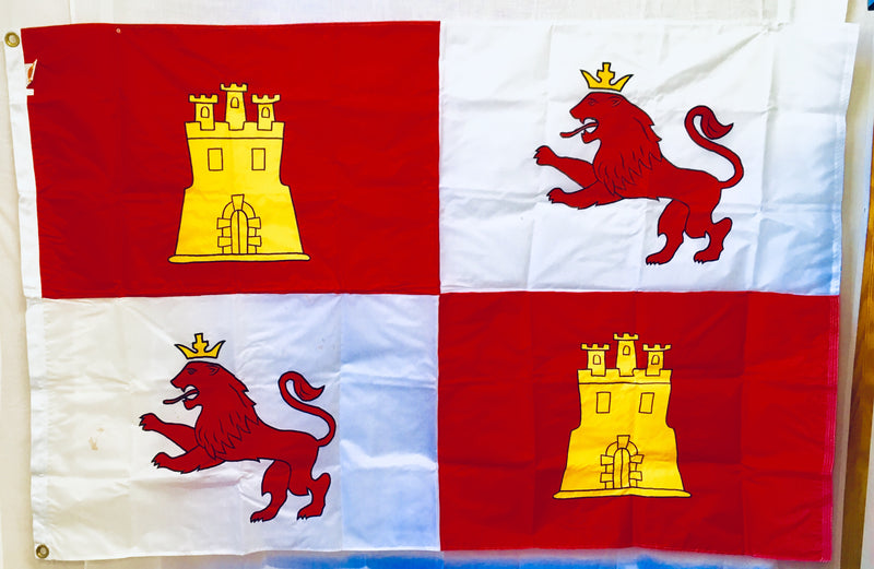 Royal Standard of Spain Lions & Cattle  4'X6' Nylon Embroidered Flag