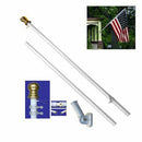 SPINNER POLE 6 FEET KIT WITH ADJUSTIBLE BRACKET & USA FLAG AMERICAN FLAGPOLES