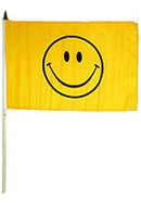 Smiley Stick Flag In Poly 4''X6''