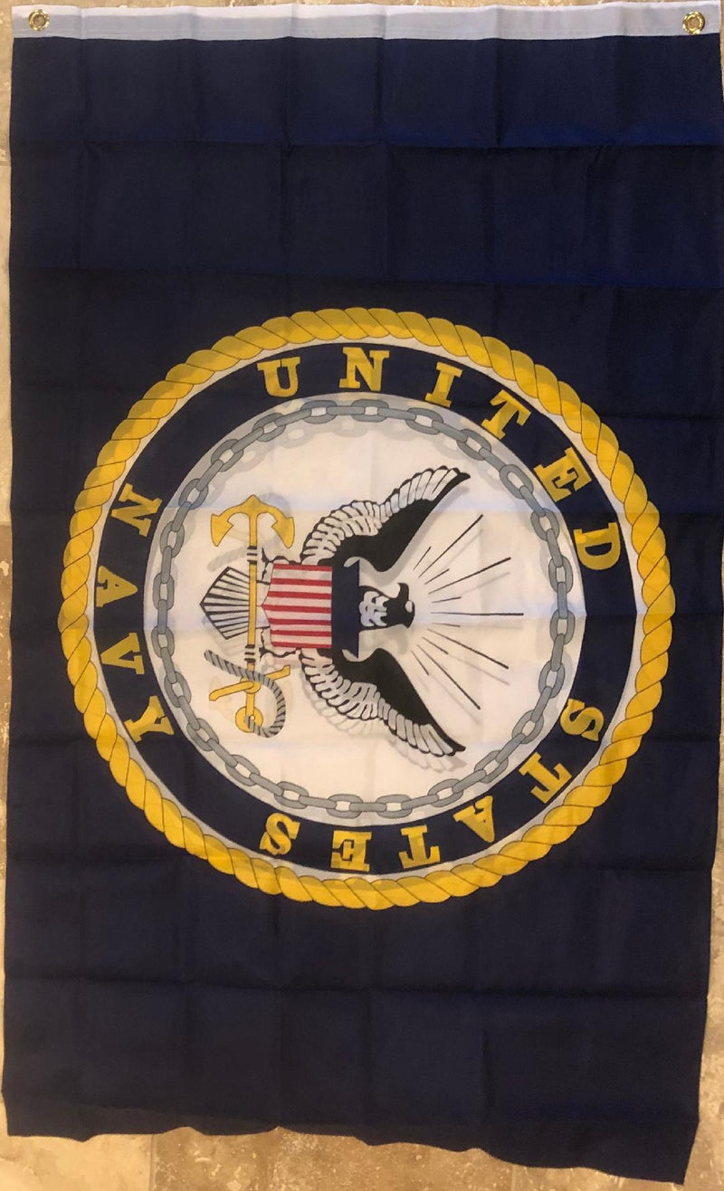UNITED STATES NAVY DOUBLE SIDED EMBLEM 3'X5' FLAG SUPER POLY