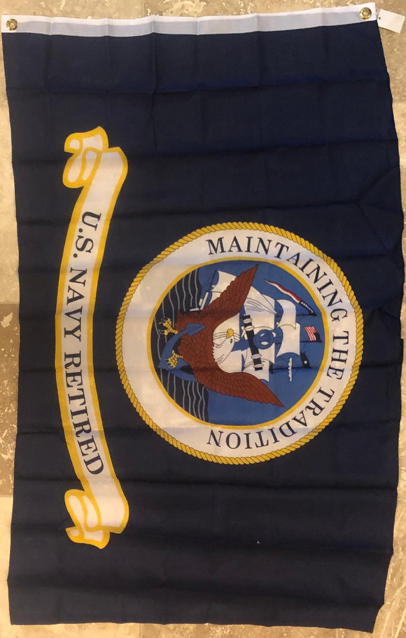 U.S. NAVY RETIRED MAINTAINING THE TRADITION 3'X5' FLAG SUPER POLY