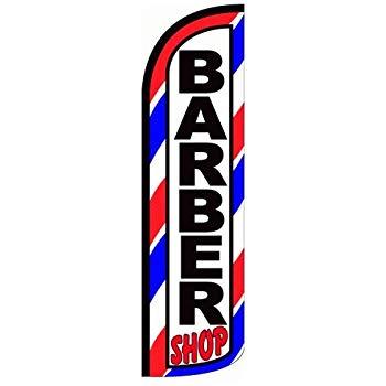 Barber Shop Barber Pole 11.5'x2.5' Swooper Flag Rough Tex® Knit Feather