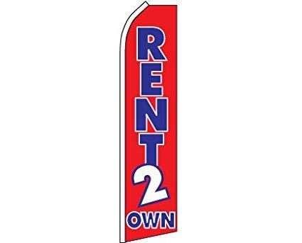 Rent 2 Own Red 11.5'x2.5' Swooper Flag Rough Tex® Knit Feather