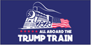 All Aboard The Trump Train Blue  - Bumper Sticker