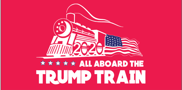All Aboard The Trump Train Red  - Bumper Sticker