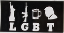 Liberty Guns Beer LGBT Trump Black And White - Bumper Sticker