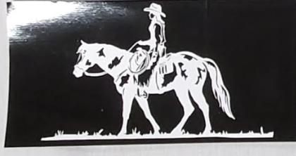 Cowgirl On Horse- Bumper Sticker