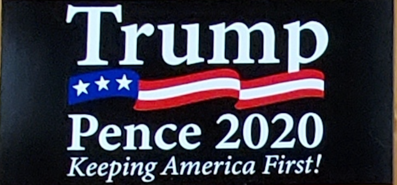 Trump Pence 2020 Keeping America First Black  - Bumper Sticker