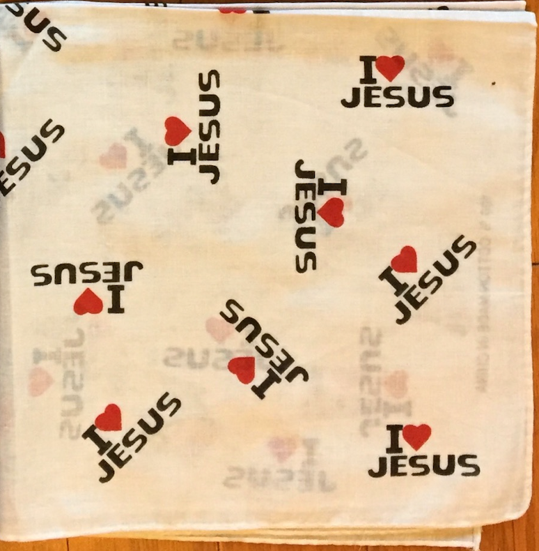 Variety Of I Love Jesus Christian Bandana Head Wraps In Four Design 100% Cotton 22"X22"